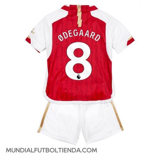 Camiseta Arsenal Martin Odegaard #8 Primera Equipación Replica 2023-24 para niños mangas cortas (+ Pantalones cortos)